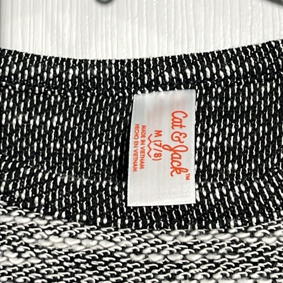 Cat & Jack Girls Dress Size Medium 7/& Black/Gray/White Short Sleeve -Tweed. NWT - Picture 3 of 5